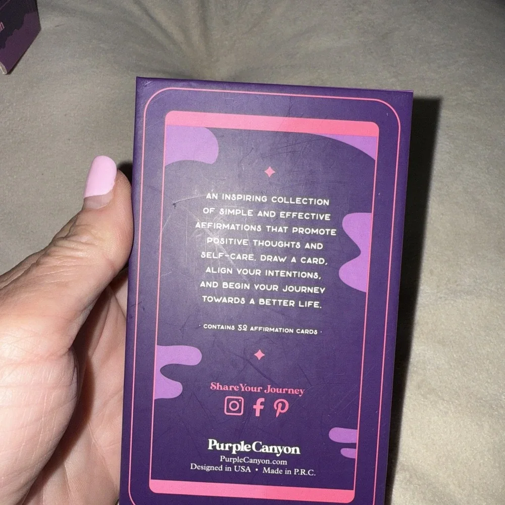 Purple Canyon Daily Affirmation Cards for Stress Relief, Meditation 52 Cards4253